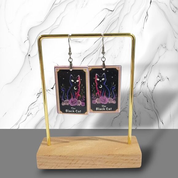 COPY - 🐈‍⬛The Black Cat Card Earrings🐈‍⬛ (2-A033) - Picture 3 of 7